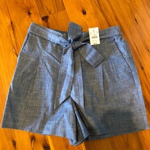 J Crew chambray tie waist shorts